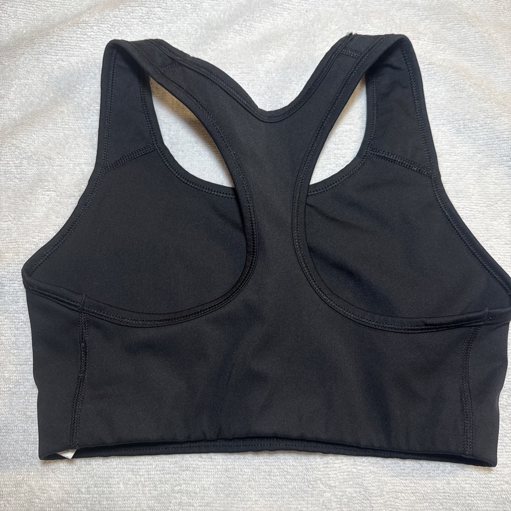 Nike Swoosh Sports Bra Women's M Black Racerback Unlined Dri-Fit - Picture 2 of 5